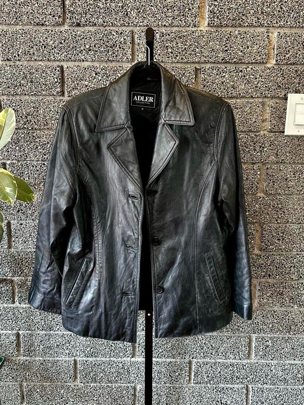 Vintage 90s Black Adler Collection Lambskin Leather Jacket
